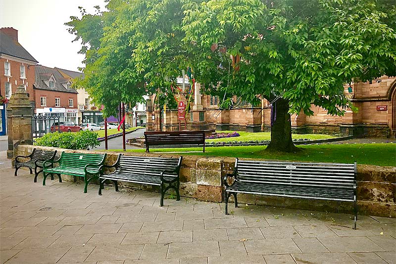 seats outside newport st nicholas church