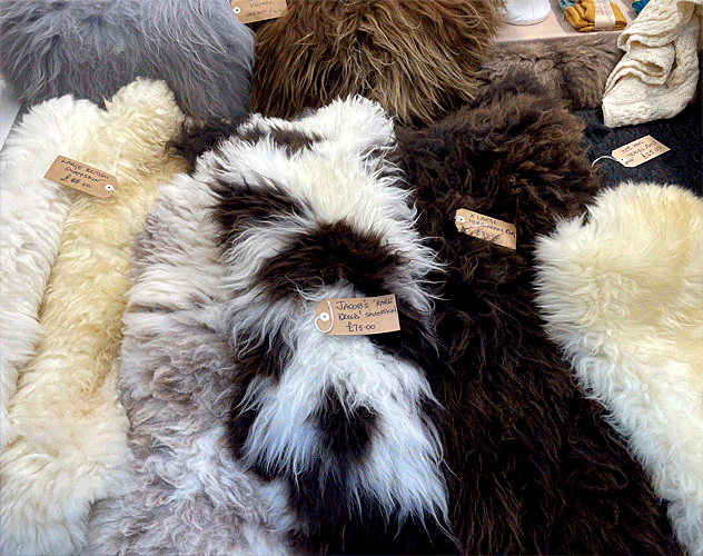 woollen gifts on a table
