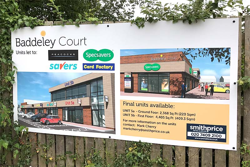 sign advertising units at baddeley court