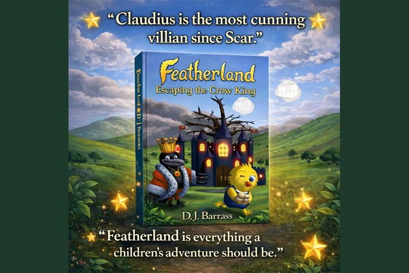 photo shows cover of featherland book