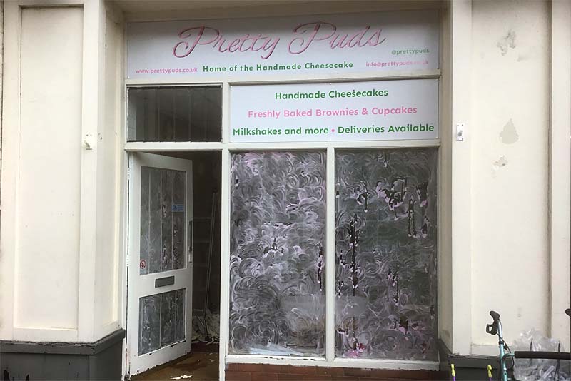 pretty puds shop front newport