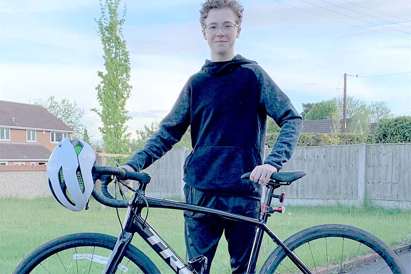 callum thompson with his bike