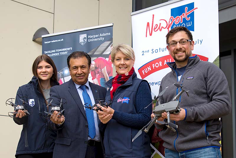 harper adams team holding drones