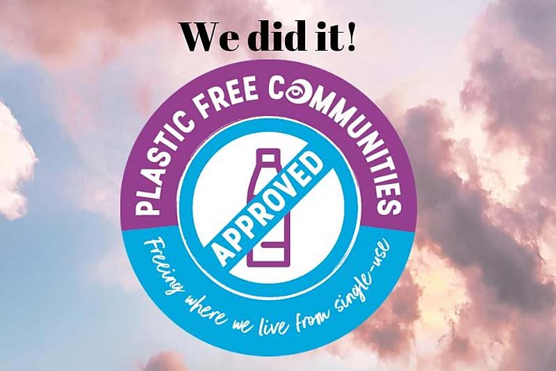 plastic free town approval sticker