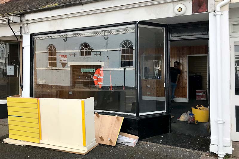 refurbishing shop front in newport high street
