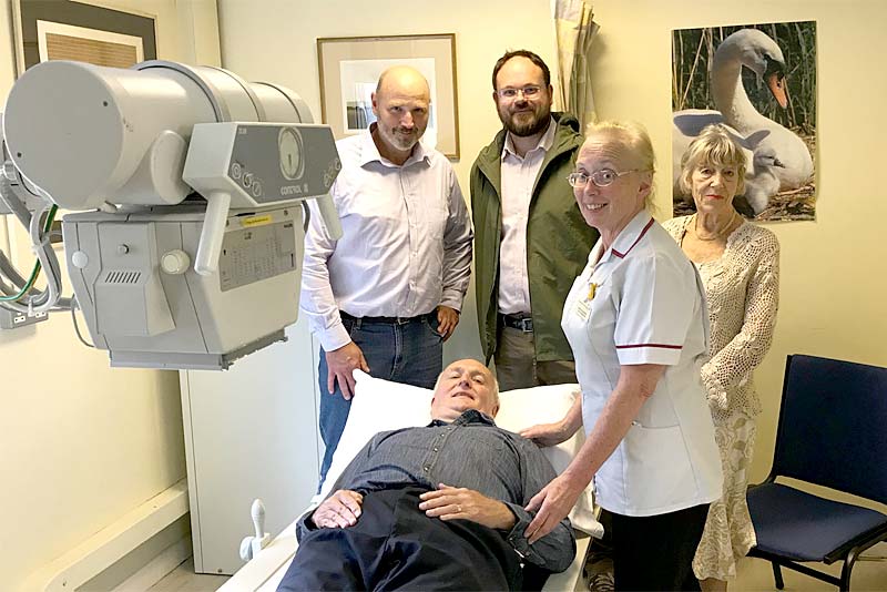 retired GP nick tindall with x-ray machine