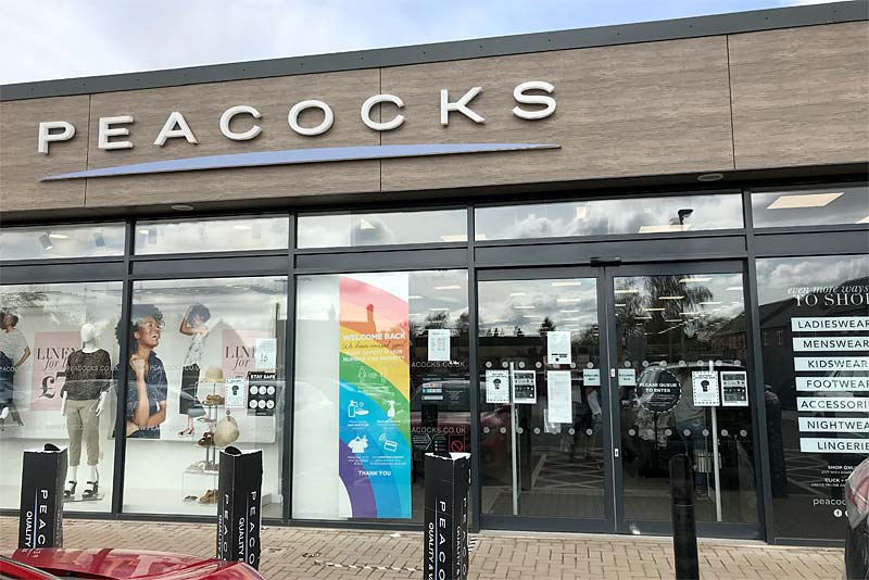 peacocks fashion store front newport