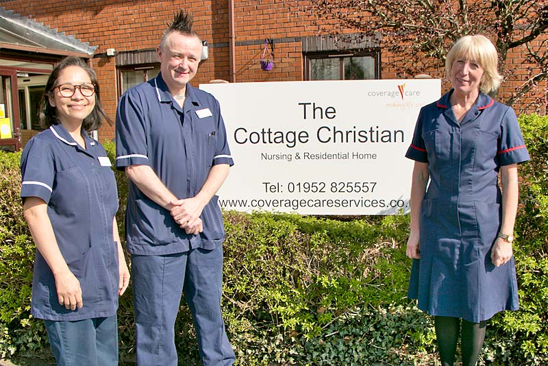 staff stand outside home for elderly in newport